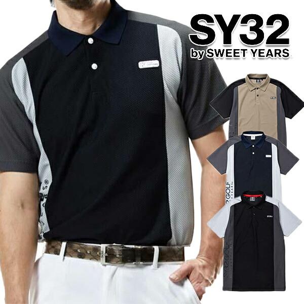 【SALE】SY32 2025年春夏モデル メンズ3D-FACE PANEL POLO 半袖シャツ ...