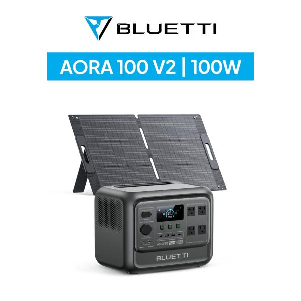 防災グッズ ポータブル電源 ソーラーパネル セット BLUETTI AORA 100 V2+100W...