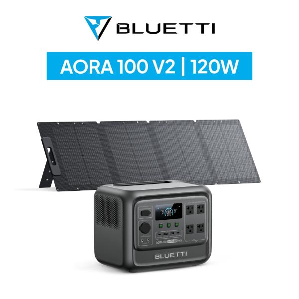 防災グッズ ポータブル電源 ソーラーパネル セット BLUETTI AORA 100 V2+120W...