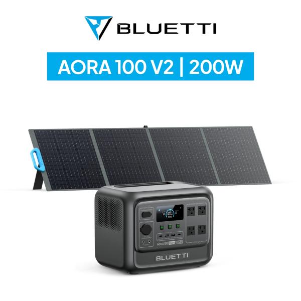 防災グッズ ポータブル電源 ソーラーパネル セット BLUETTI AORA 100 V2+200W...
