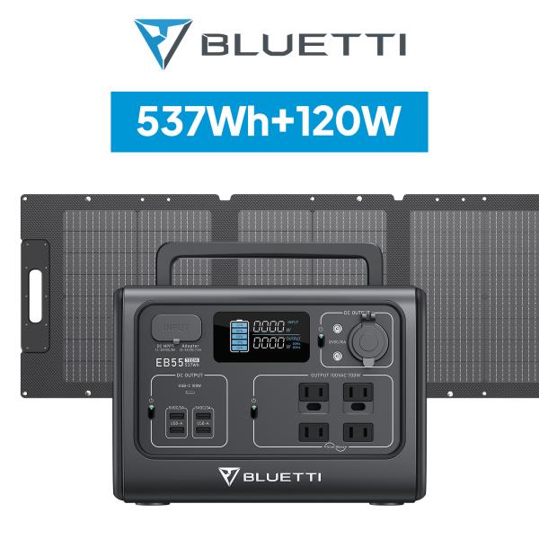 BLUETTI ポータブル電源 ソーラーパネル セット EB55+120W 家庭用 ポータブルバッテ...