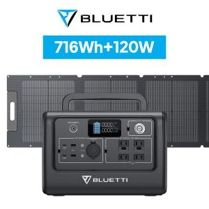 BLUETTI ポータブル電源 ソーラーパネル セット EB70S+120W 家庭用 ポータブルバッテリー 716Wh/800W リン酸鉄 発電機 防災 停電  軽量 急速充電 色：グレー