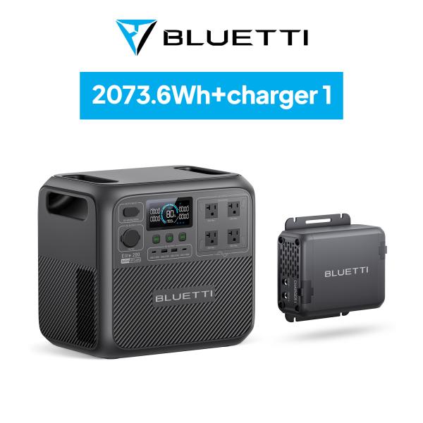 防災グッズ ポータブル電源 BLUETTI Elite 200 V2+Charger 1走行充電器 ...