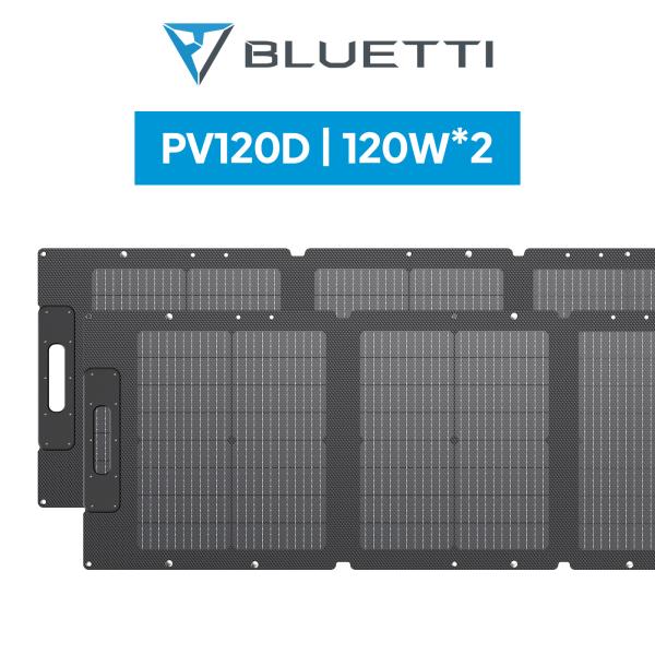 BLUETTI PV120 二枚セット ソーラーパネル 120W折り畳み式太陽光パネル 単結晶 高転...