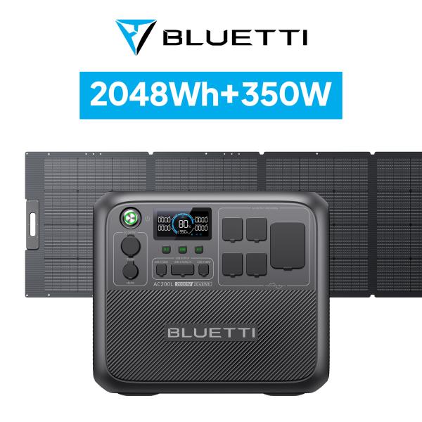 BLUETTI ポータブル電源 ソーラーパネル セット AC200L+PV350 2048Wh+35...