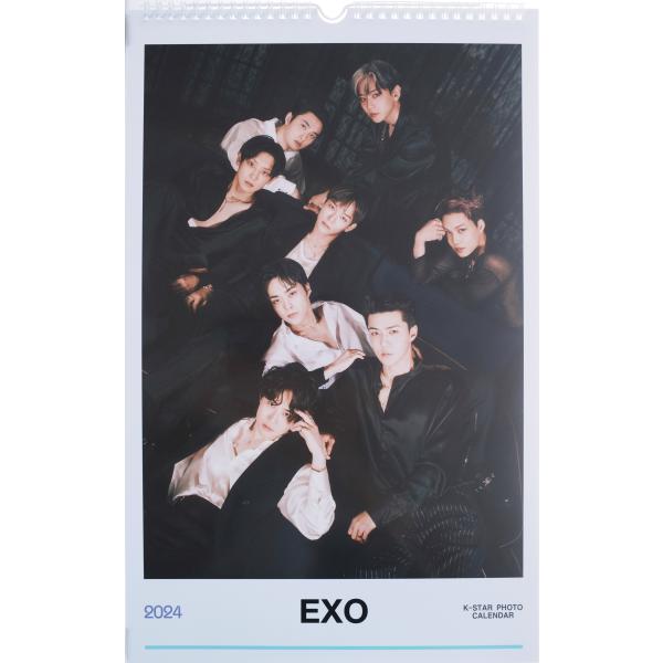 EXO エクソ グッズ 大判 壁掛け カレンダー 2024年 (令和6年) + カレンダー ステッカ...