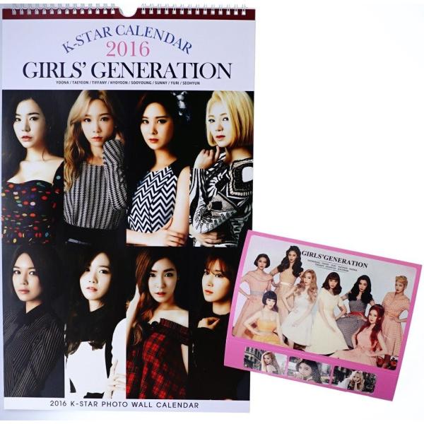 少女時代 大判 壁掛け カレンダー 2016年 (平成28年) + 卓上カレンダー [2点セット]