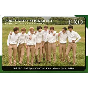EXO エクソ グッズ ポストカード セット ( ポストカード 12枚 + ステッカー 3枚 ) 1...