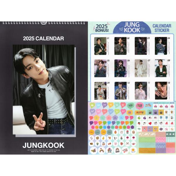 BTS ジョングク グッズ 大判 壁掛け カレンダー 2026年 (令和8年) + カレンダー ステ...