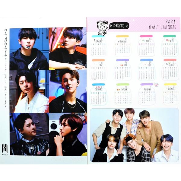 MONSTA X モンスタエックス グッズ 大判 壁掛け カレンダー 2021年 (令和3年) + ...