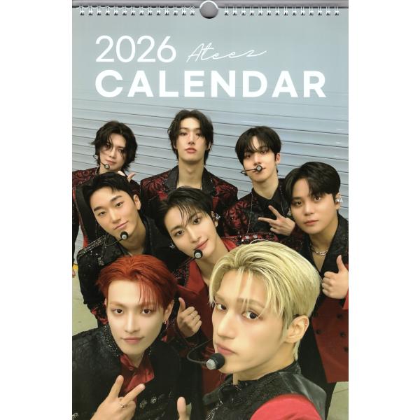 ATEEZ エーティーズ グッズ 大判 壁掛け カレンダー 2026年 (令和8年) + ステッカー...