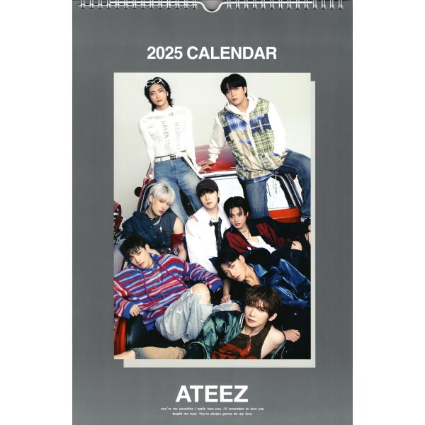 ATEEZ エーティーズ グッズ 大判 壁掛け カレンダー 2025年 (令和7年) + ステッカー...