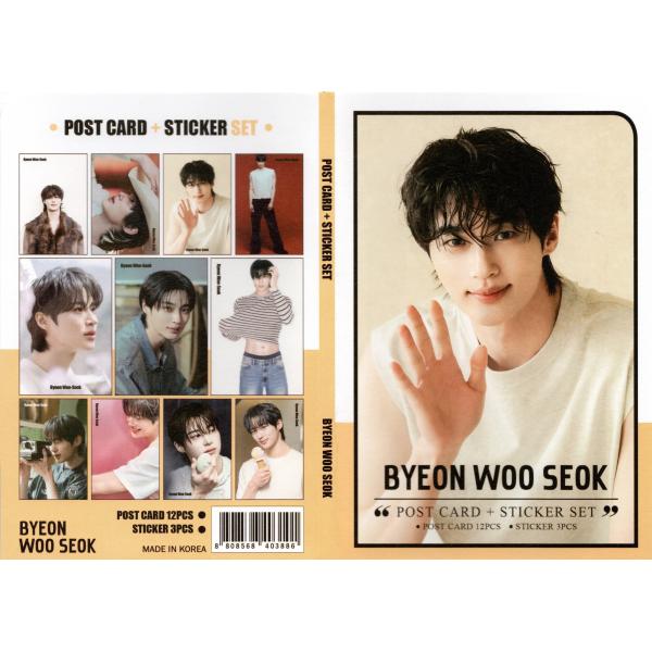 ビョンウソク グッズ ポストカード セット ( ポストカード 12枚 + ステッカー 3枚 ) 15...