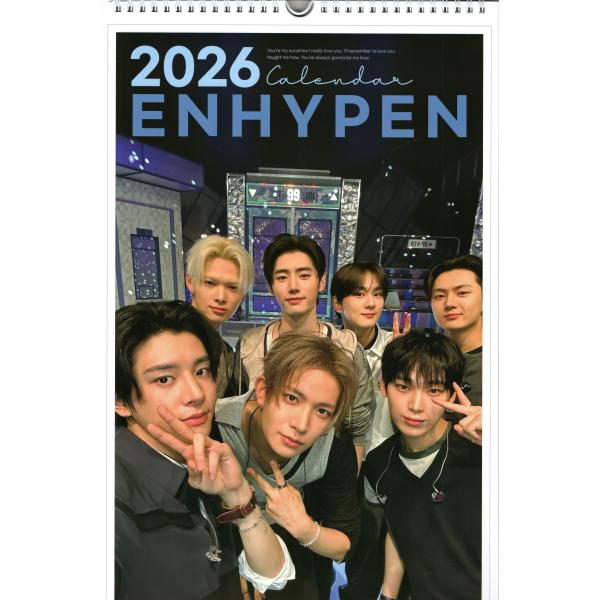 ENHYPEN エンハイフン グッズ 大判 壁掛け カレンダー 2026年 (令和8年) + ステッ...
