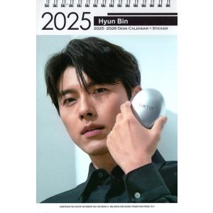 ヒョンビン 愛の不時着 グッズ 卓上 カレンダー (写真集 カレンダー) 2025~2026年 (2年分) + ステッカーシール[12点セット]
