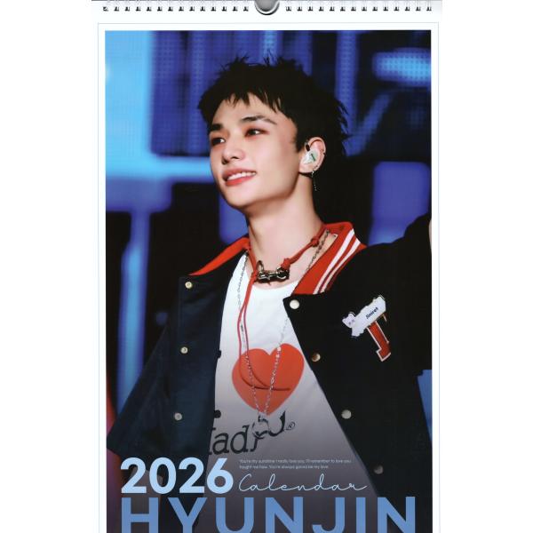 Stray Kids ヒョンジン グッズ 大判 壁掛け カレンダー 2026年 (令和8年) + カ...