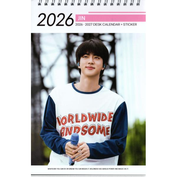 BTS JIN ジン グッズ 卓上 カレンダー (写真集) 2026 ~ 2027年 (2年分) +...