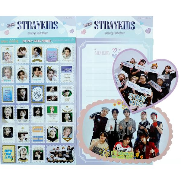 STRAY KIDS スキズ K-POP グッズ レターセット 27点セット (記念切手 スタンプ ...