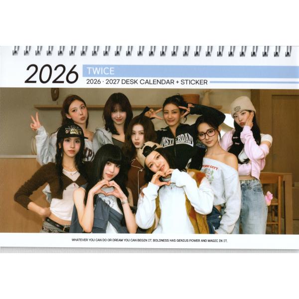 TWICE グッズ 卓上 カレンダー (写真集) 2026~2027年 (2年分) + ステッカーシ...