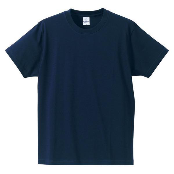 〔5枚セット〕 Tシャツ Lサイズ ネイビー 綿100％ 耐久性 半袖 tシャツ ティーシャツ ティ...