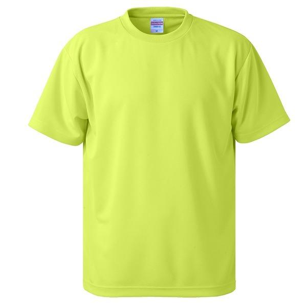 〔5枚セット〕 Tシャツ L 蛍光 イエロー UVカット 吸汗 速乾 4.1オンス さらさらドライ ...