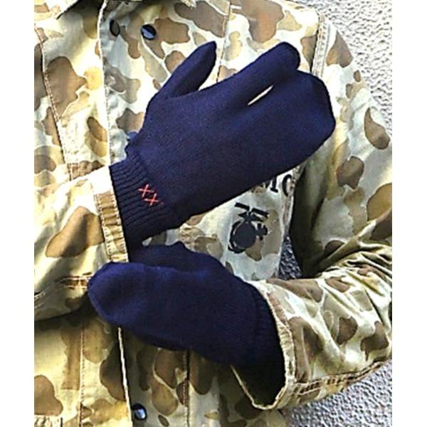 イタリア軍 放出 A.M.I ウール ミトン サイズ 2 M ネイビー未使用 デッドストック ミリタ...