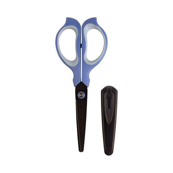 （まとめ） プラス フィットカット イージーグリップフッ素加工 刃渡り65mm SC-165SFブル...