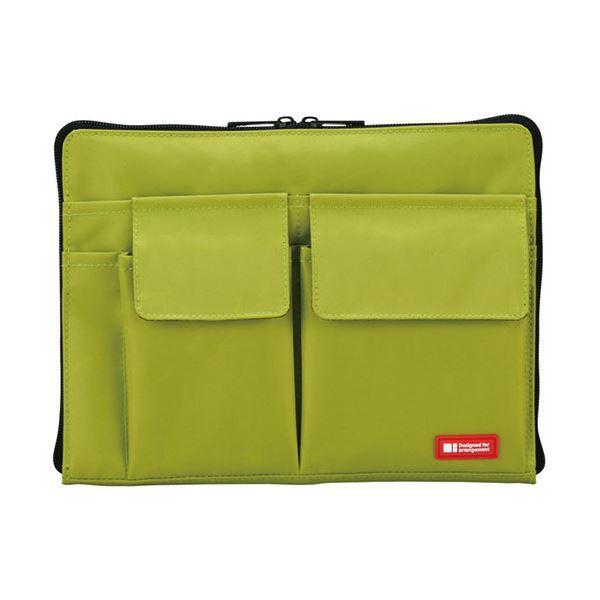 （まとめ）リヒトラブ バック・イン・バッグ A5黄緑 A-7553-6 1個〔×5セット〕