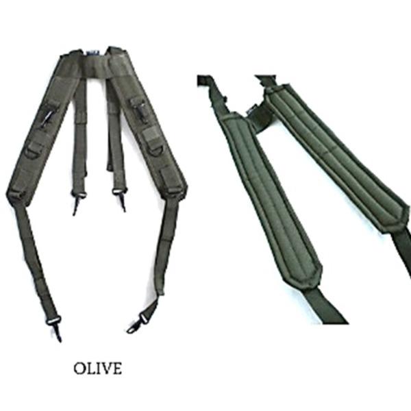 USタイプ H型 サスペンダー オリーブ ナイロン UTXピストルベルト対応 アメリカ軍 米軍 レプ...