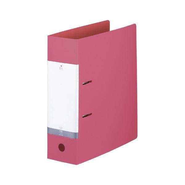 （まとめ） LIHIT LAB リクエスト D型リングファイル A4タテ型 背幅88mm 赤 〔×5...