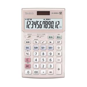 (まとめ) カシオ計算機 実務電卓検算 ジャスト12桁 ピンク JS-20WKA-PK-N 〔×2セット〕