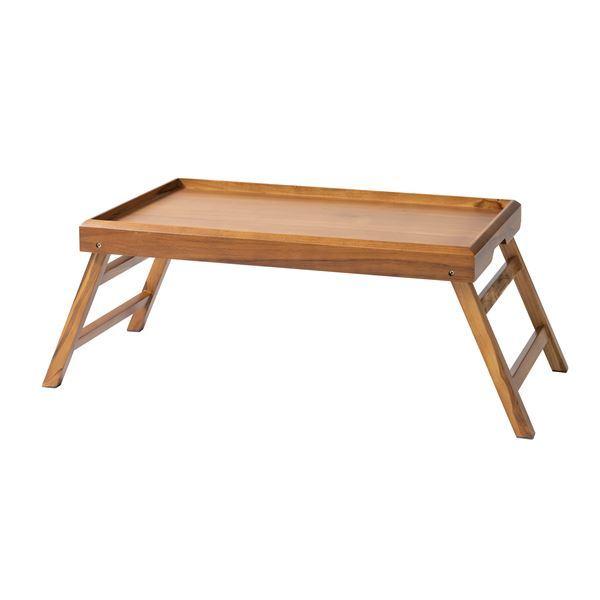 折りたたみテーブル ローテーブル 約幅80cm ブラウン 木製 フォールディングトレーテーブル 完成...