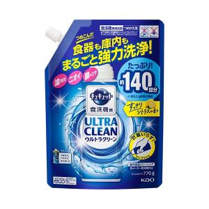 （まとめ）花王 食器洗い乾燥機専用キュキュットウルトラクリーン すっきりシトラスの香り つめかえ用 770g 1個〔×3セット〕｜powerstone-kaiundou