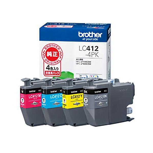〔純正〕 ブラザー インクカートリッジ 4色パック LC412-4PK