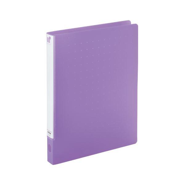 （まとめ） LIHIT LAB CUBE FIZZ パンチレスファイルワンタッチ パープル A4判タ...