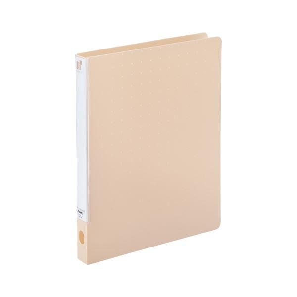 （まとめ） LIHIT LAB CUBE FIZZ パンチレスファイルワンタッチ ベージュ A4判タ...