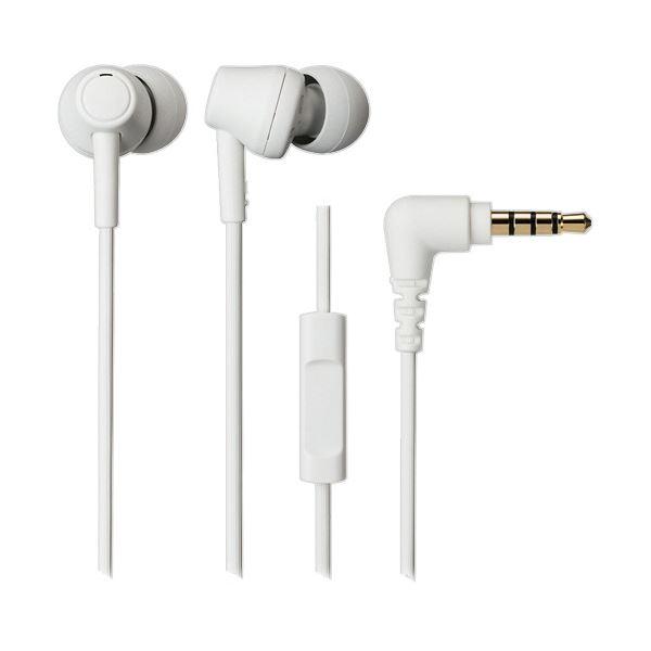 オーディオテクニカサスティナブル素材 マイク付きイヤホン ホワイト ATH-CK350XIS WH ...