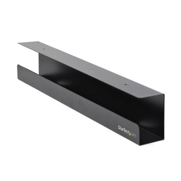 StarTech.com デスク下ケーブル配線トレー／デスク天板裏取付けケーブル収納ホルダー ブラッ...