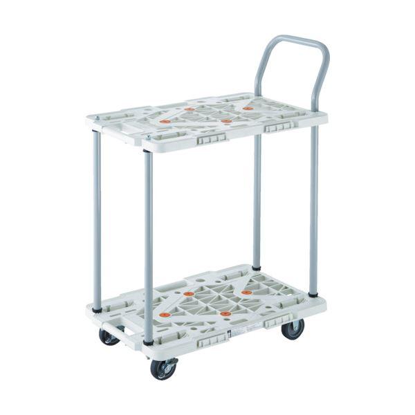 TRUSCO2段式ルートバン 600×400 ハンドル付 4輪自在 S付 白 MPK-6024JS-...