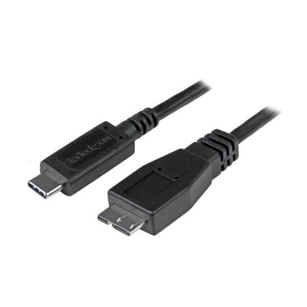 StarTech.com USB C-Micro B変換ケーブル 0.5m オス・オス ブラック U...
