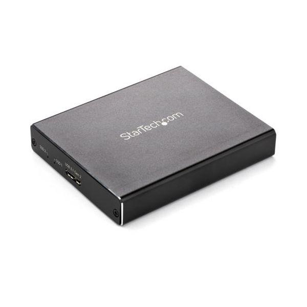 StarTech.com USB接続M.2 SATA SSD対応デュアルスロットアダプタケース ブラ...