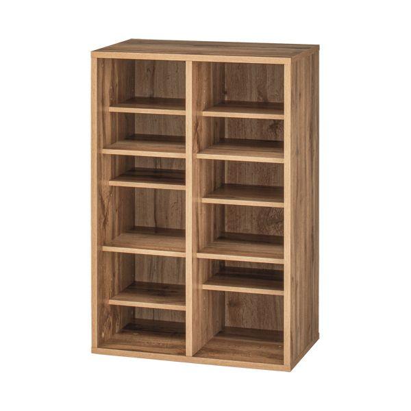 YAMAZEN シューズキャビネット 2列3段 6人用 オーク木目 CSCN-8560（OAK3D）...