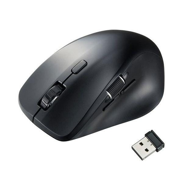 サンワサプライ 静音ワイヤレスマウス（サイドホイール付き） 5ボタン ブラック MA-WBS524B...