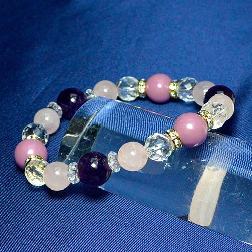 パワーストーン ブレスレット 稀少 フォスフォシデライト 10mm ブレス アメジスト AAAA＋ ...