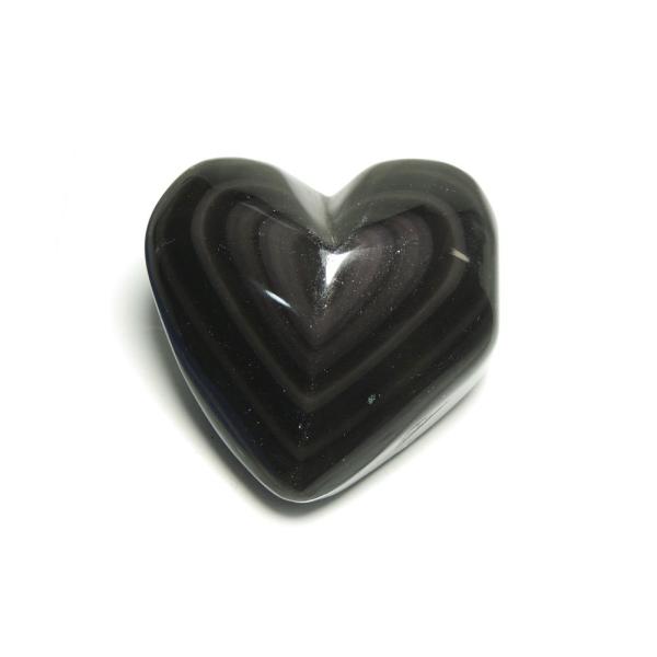 ハート型 レインボーオブシディアン 全面研磨 産地 メキシコ Obsidian 黒曜石 Glass ...