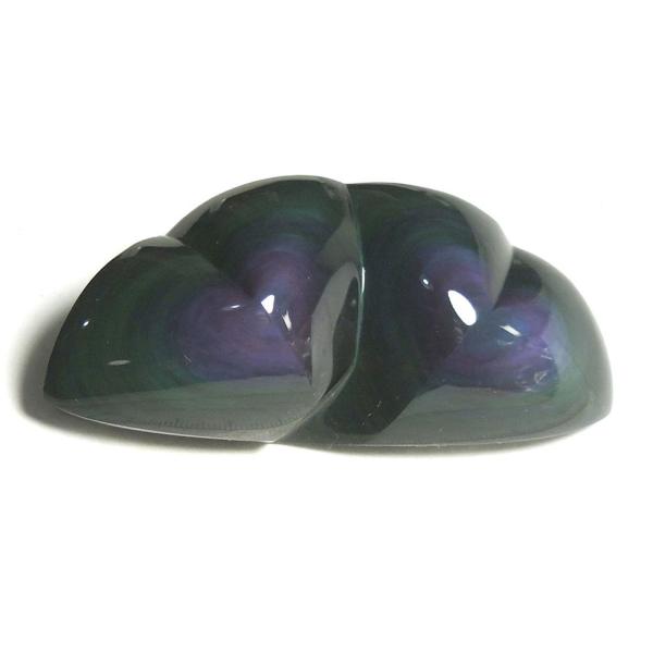ハート型 レインボーオブシディアン 全面研磨 産地 メキシコ Obsidian 黒曜石 Glass ...