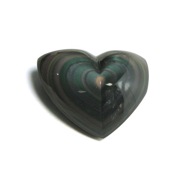 ハート型 レインボーオブシディアン 全面研磨 産地 メキシコ Obsidian 黒曜石 Glass ...
