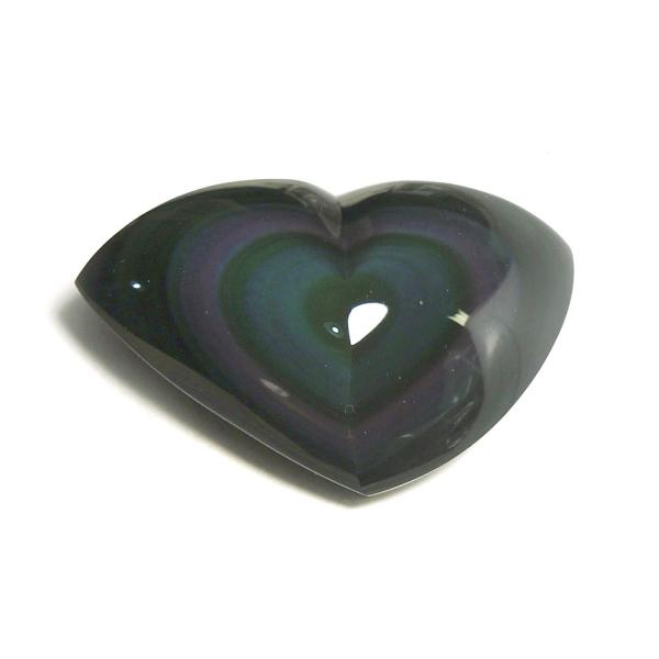 ハート型 レインボーオブシディアン 全面研磨 産地 メキシコ Obsidian 黒曜石 Glass ...
