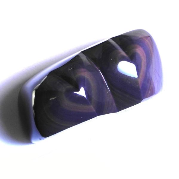 ハート型 レインボーオブシディアン 全面研磨 産地 メキシコ Obsidian 黒曜石 Glass ...