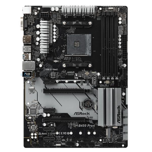 ASRock B450 Pro4 AMD B450 socket AM4 DDR4 3200+ AT...